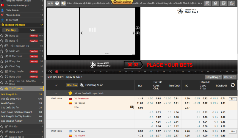 Thể thao ảo OK365 | Sảnh cươc đa dạng trận đấu mới nhất 3 thể thao ảo OK365
